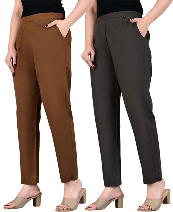 Ankle-Length Cotton Trousers Pants